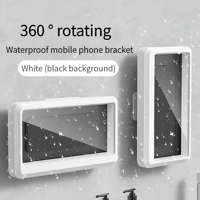 ✨ 360° Rotating Waterproof Shower Phone Holder (Anti-Fog Wall-Mounted Touch Screen Case) ✨