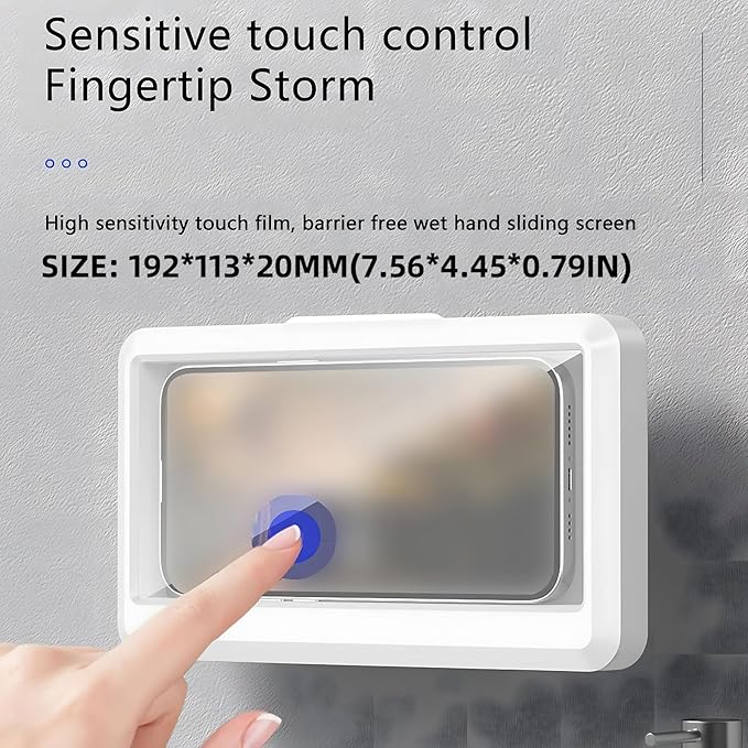 ✨ 360° Rotating Waterproof Shower Phone Holder (Anti-Fog Wall-Mounted Touch Screen Case) ✨