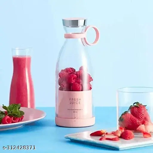 Title: 🍓 Portable Mini Electric Juicer Bottle: 4-Blade Personal Size Blender & Wireless Smoothie Maker 🥝