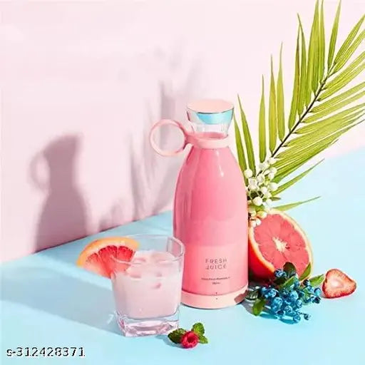 Title: 🍓 Portable Mini Electric Juicer Bottle: 4-Blade Personal Size Blender & Wireless Smoothie Maker 🥝