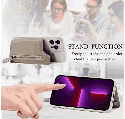 EZ-Wallet Pro Multi-Functional Stick-On Wallet Case: Premium Silicone Mobile Cover with Zipper Storage & Stand Function ✨