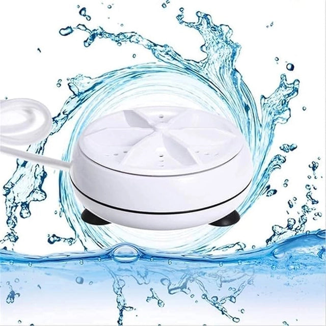 Portable USB Ultrasonic Mini Washing Machine with Suction Cup | Compact Turbine Washer for Travel, Baby Clothes, Underwear & Delicate Laundry