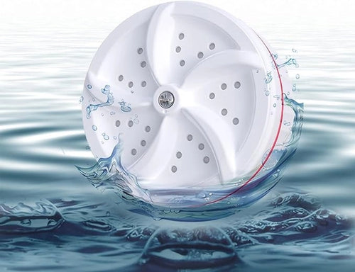Portable USB Ultrasonic Mini Washing Machine with Suction Cup | Compact Turbine Washer for Travel, Baby Clothes, Underwear & Delicate Laundry